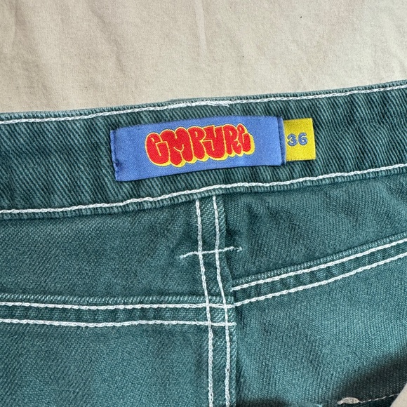 Empyre Green Denim Double Knee Distressed Jeans - Picture 7 of 16